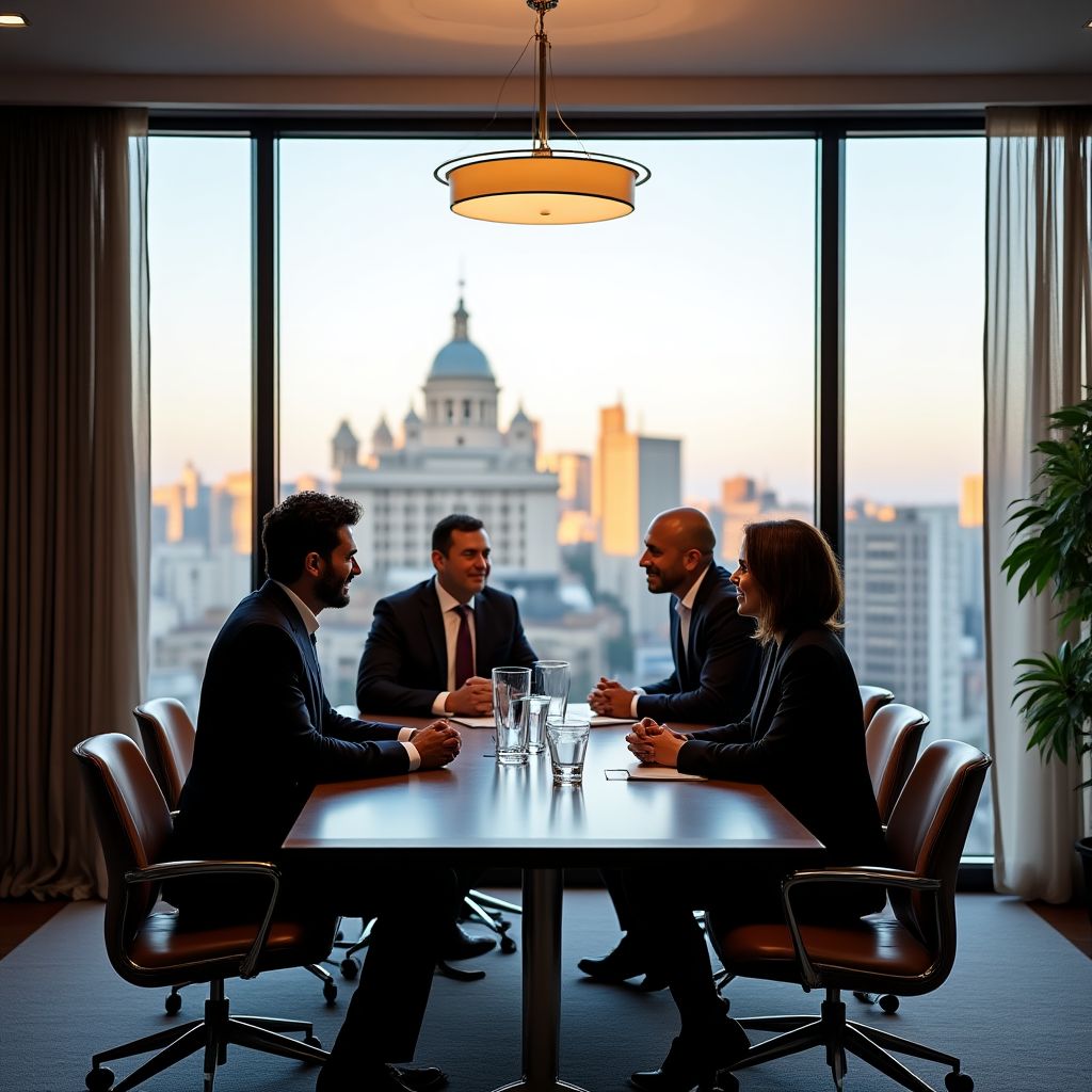 Reunión con clientes internacionales